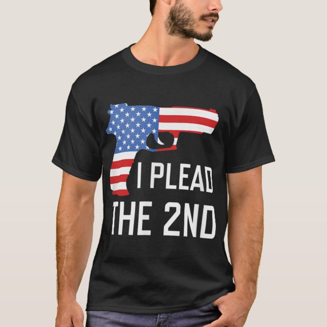 T-shirt Je lance le 2ème amendement USA Flag Pistol Gun (Devant)
