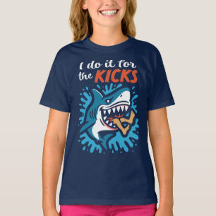T-shirt Je le fais pour les sensations Shark Kids