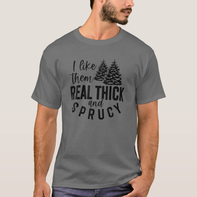 T-shirt Je Les Aime Véritable Arbre De Noël Épais Et Spruc (Devant)