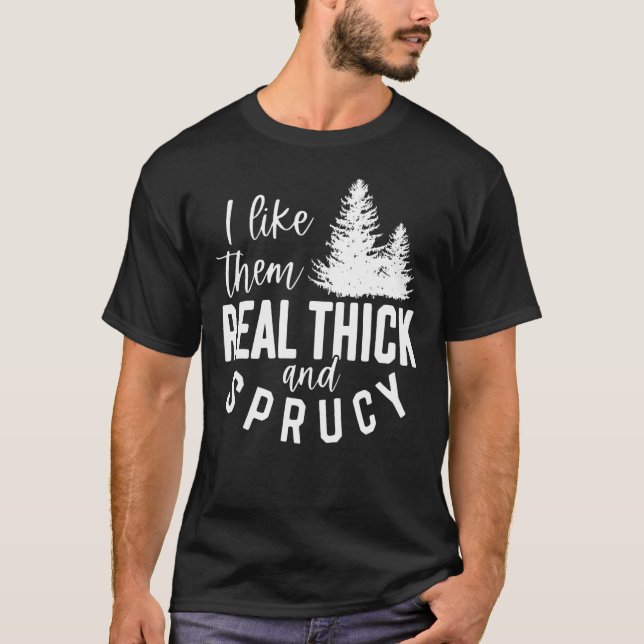 T-shirt Je Les Aime Véritable Arbre De Noël Épais Et Spruc (Devant)