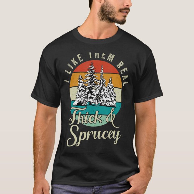 T-shirt Je Les Aime Vraiment Épais & Sprucey Arbre de Noël (Devant)