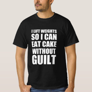 T-shirt Je lève les poids pour pouvoir manger du gâteau sa