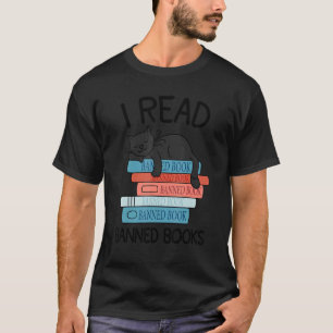 T-shirt Je lis des livres interdits Black Cat Reader Bibli