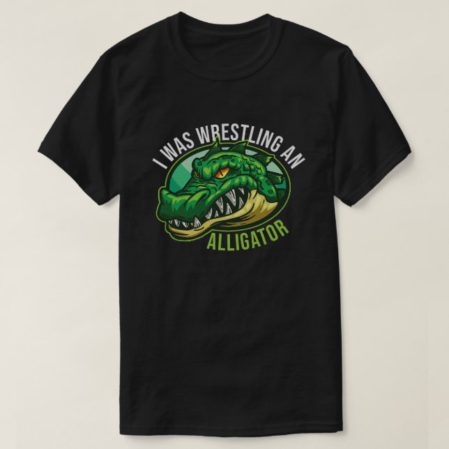 T-shirt Je Luttais Un Alligator Bras Amputé Drôle (Design devant)