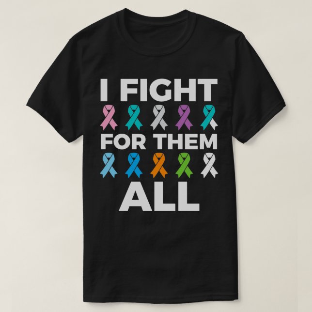 T-shirt Je Lutte Pour Eux Tous Les Ribbons De Sensibilisat (Design devant)