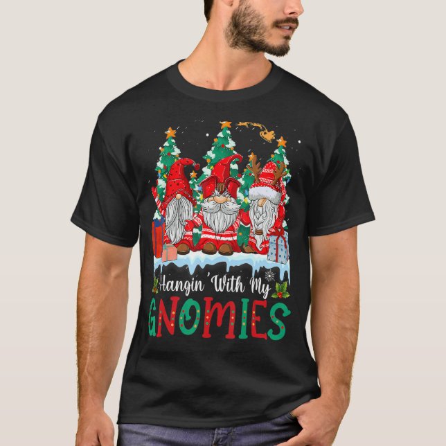 T-shirt Je m'accroche à mes nanas Gnomes Joyeux Noël 19 (Devant)