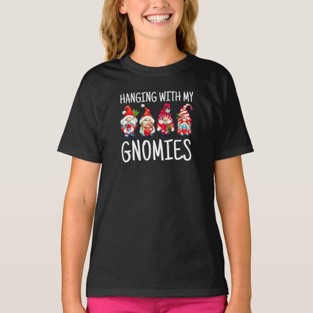 T-shirt Je M'Accroche Avec Mes Gnomies | Christmas Gnome T (Devant)