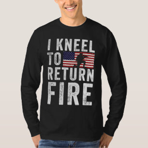 T-shirt Je m'agenouille pour riposter Vétéran USA Drapeau