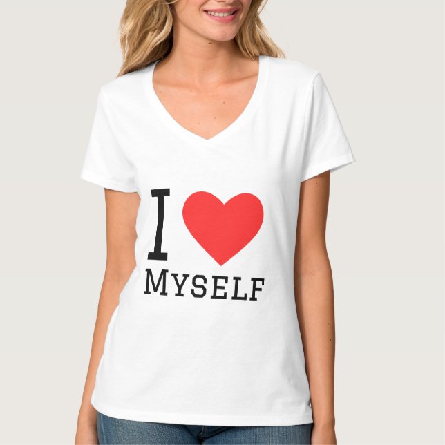 T-shirt Je m'aime autocollant carré (Devant)