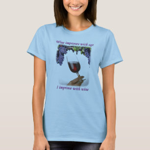 T-shirt Je m'améliore avec du vin #1