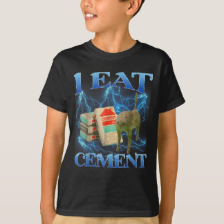 T-shirt Je Mange Cement Drôle Chat Mème Internet Mèmes Drô