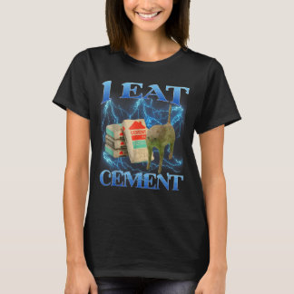 T-shirt Je Mange Cement Drôle Chat Mème Internet Mèmes Drô