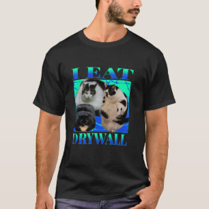 T-shirt Je mange cloison sèche Funny Hard Cat drôle Mème