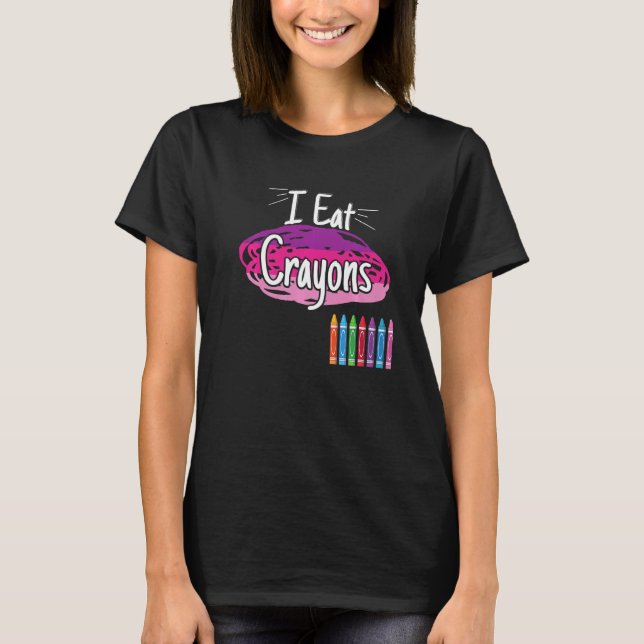 T-shirt Je mange Crayons Crayon (Devant)