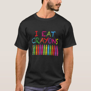 T-shirt Je Mange Crayons Funny Crayon Tee Funny Artistes