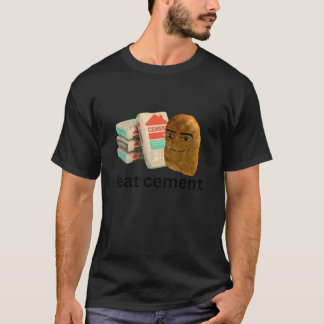 T-shirt Je Mange Du Ciment Drôle Maudite Poulet Nugget Mèm