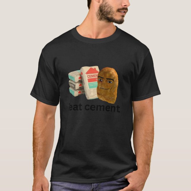 T-shirt Je Mange Du Ciment Drôle Maudite Poulet Nugget Mèm (Devant)