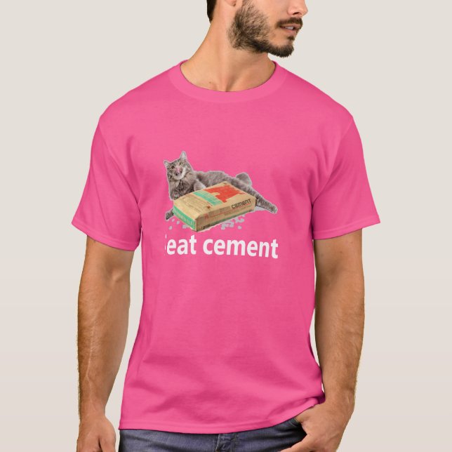 T-shirt Je Mange Du Ciment Maudit Chat Drôle Fantastique P (Devant)