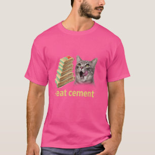 T-shirt Je Mange Du Ciment Maudit Chat Drôle Fantastique P