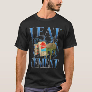 T-shirt Je Mange Du Ciment Maudit Chat Drôle Mème Curieuse