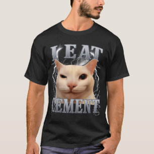 T-shirt Je mange du ciment Mème de chat idiot Drôle Hommes