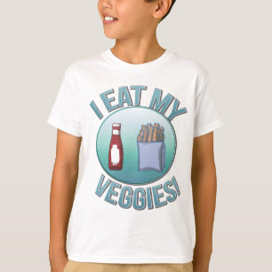 T-shirt Je mange ma chemise d'enfants de légume