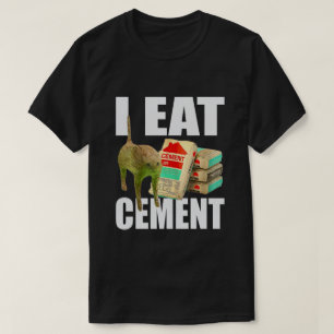 T-shirt Je mange un mème de chat en ciment
