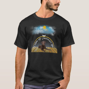 T-shirt Je manque mon chien labrador retriever au chocolat