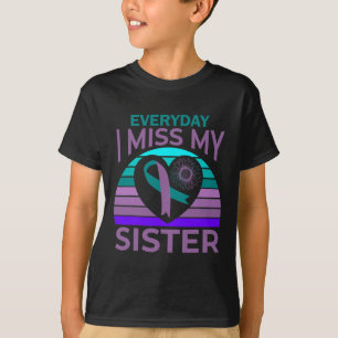 T-shirt Je Manque Mon Coeur Soeur Ruban Suicide Sensibilis