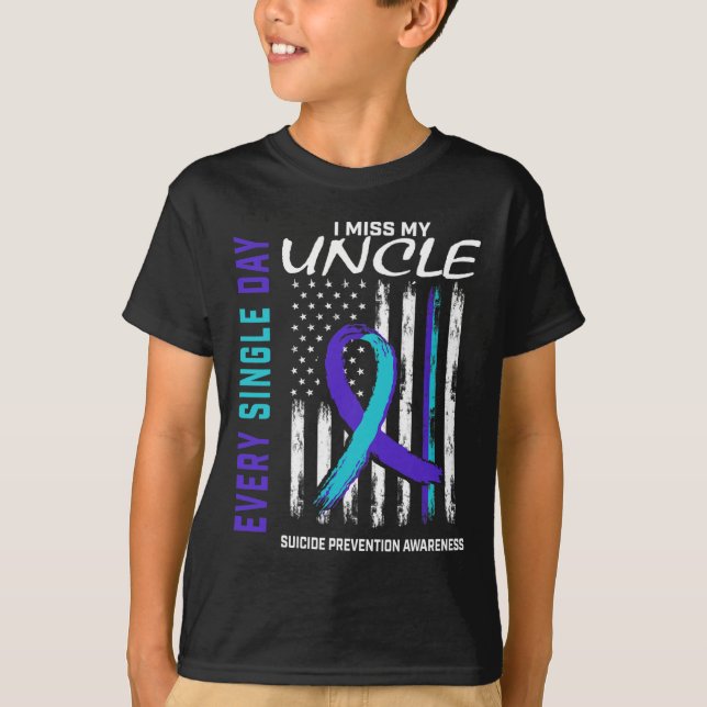T-shirt Je Manque Mon Oncle Prévention du Suicide Ameri (Devant)