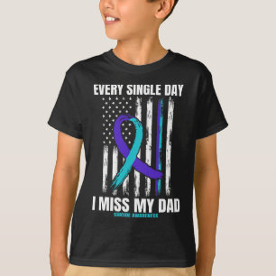 T-shirt Je Manque Mon Papa Suicide Sensibilisation Chemise
