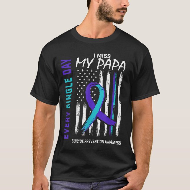 T-shirt Je Manque Mon Papa Suicide Sensibilisation Prévent (Devant)