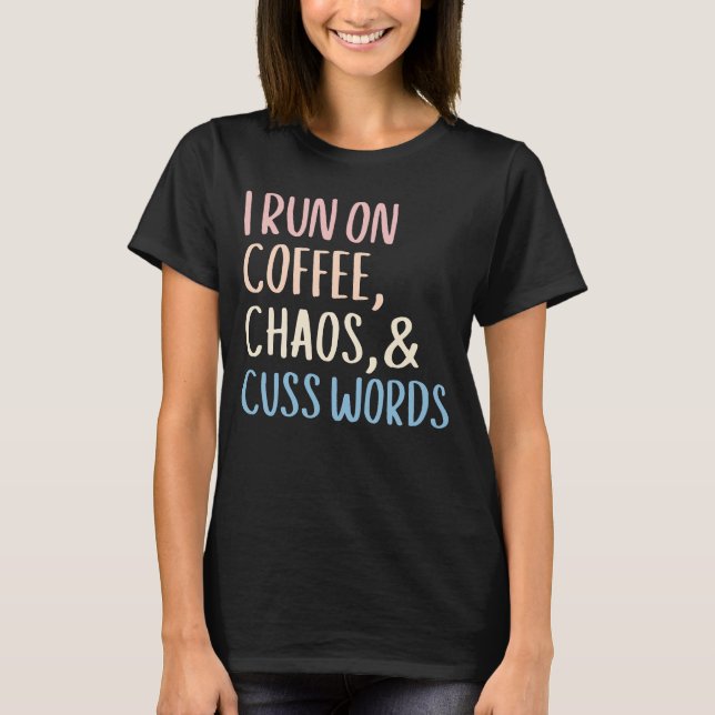 T-shirt Je Marche Au Café Et Aux Gros Mots Café (Devant)