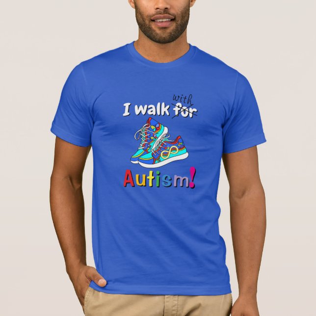 T-shirt « Je marche avec l'autisme » chaussures co (Devant)