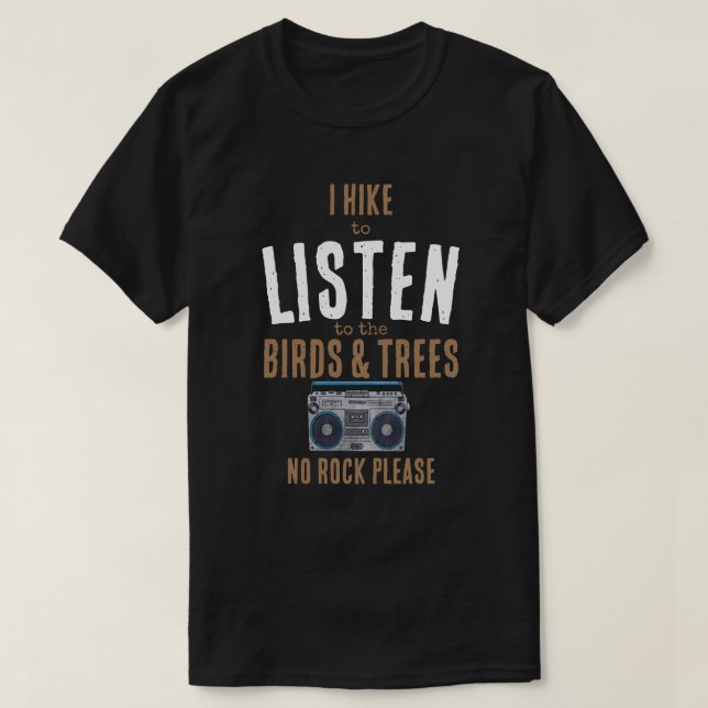 T-shirt Je marche et écoute les oiseaux et les abeilles su (Design devant)