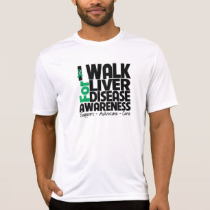 T-shirt Je marche pour la conscience d'affection hépatiqu