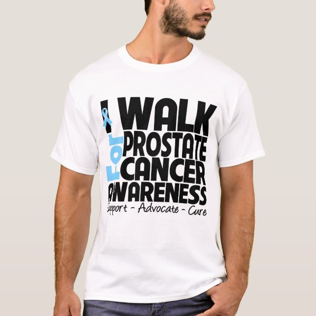 T-shirt Je marche pour la conscience de cancer de la (Devant)