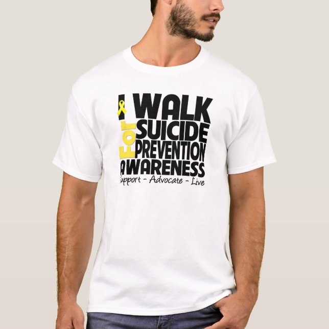 T-shirt Je marche pour la conscience de prévention de (Devant)
