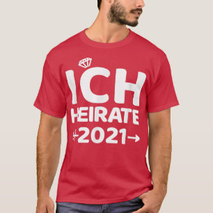 T-shirt Je marie 2021 Mariée Poule Nuit