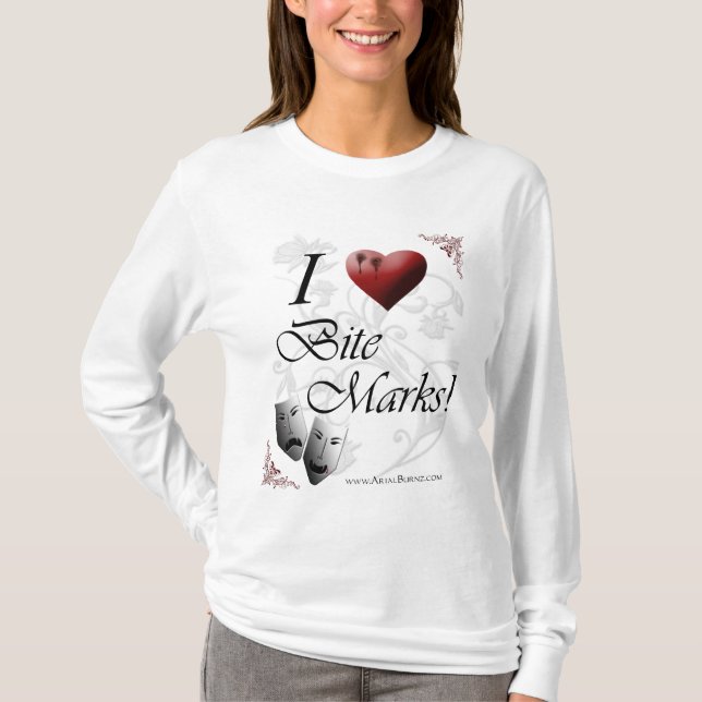 T-shirt Je marques de morsure d'amour (Devant)