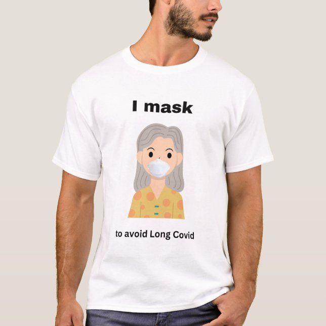 T-shirt Je masque pour éviter les longs Covid pour les vêt (Devant)