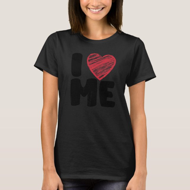 T-shirt Je Me Coeur Moi-Même Amour Personne Simple Plaisan (Devant)