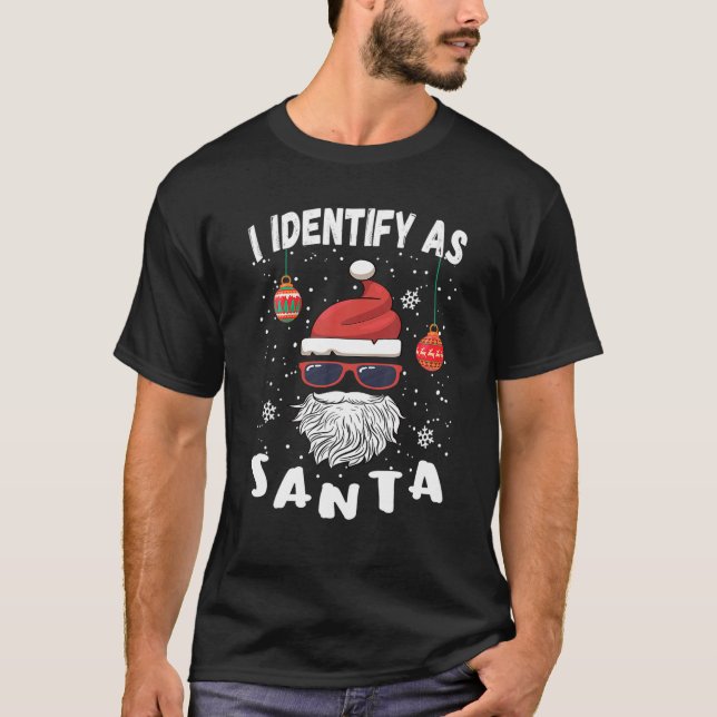 T-shirt Je Me Identifie Comme Père Noël Funny Pajamas De N (Devant)