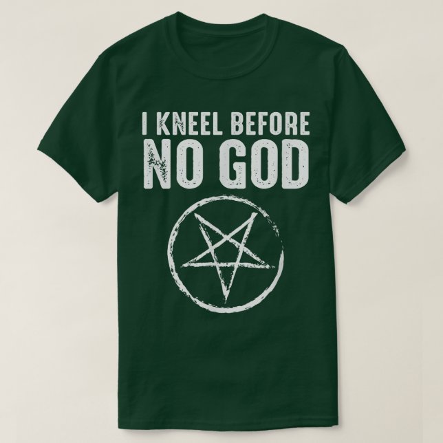 T-shirt Je Me Kneel Avant Aucun Dieu Satanique (Design devant)