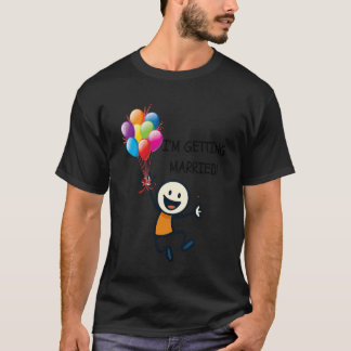 T-shirt Je me marie Stick Figure Personne Heureuse Bach