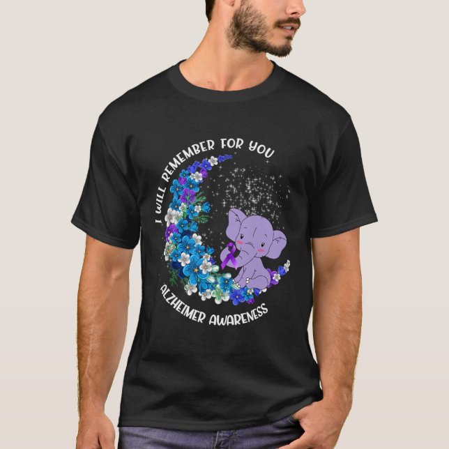 T-shirt Je me rappellerai pour vous Alzheimer Awareness El (Devant)
