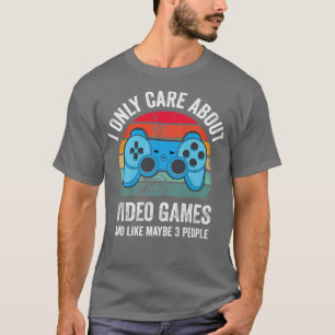 T-shirt Je me soucie uniquement des jeux vidéo Vintage Gam