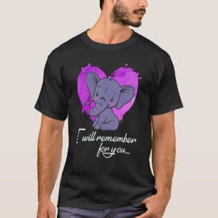 T-shirt Je Me Souviendrai De Vous Elephant Alzheimers Awar