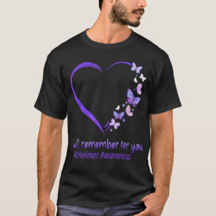 T-shirt Je me souviens pour vous Alzheimer Sensibilisation
