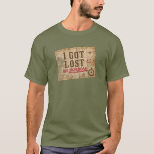 T-shirt Je me suis perdu exprès Carte Vintage